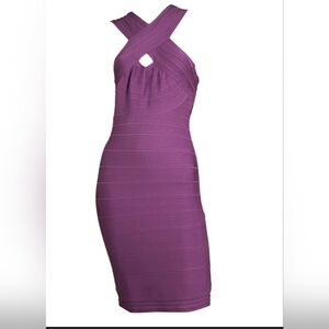 Herve Leger Purple Bandage Dress